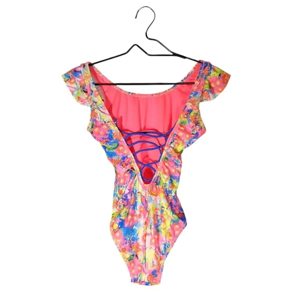 Sueno Real One-piece Swimsuit Women's 32 Small Floral Palms Multicolor